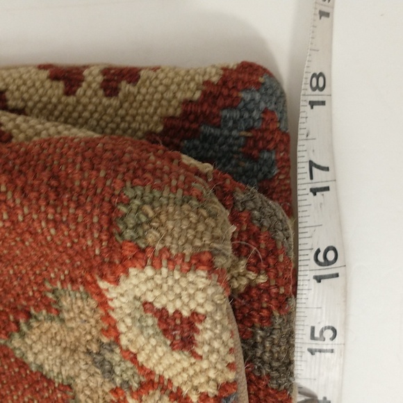 Four Carpet Woven Vintage Pillow Cases Coordinating Set Natural Fiber Zip Casing - Picture 11 of 16